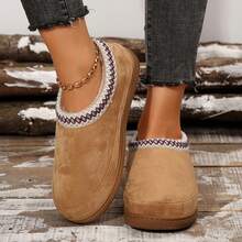 Womens Slippers Fall Winter Cotton Fuzzy Slippers Platform Slippers Mini Boots Braid Slippers Plush Fleece Lining Fuzzy Slippers Shoes Slippers Bedroom Slippers Indoor House - 1903駝色 - 查看 6