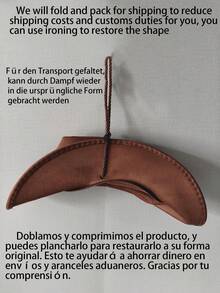 1顶棕黑色牛仔帽，百搭款式，适合万圣节、情人节、圣诞节，男女皆宜，圣诞礼物 - 彩色 - 查看 5