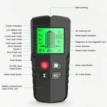 1pc 5-In-1 Stud Finder, Equipped With Smart Microprocessor Chip And High-Definition LCD Display, Stud Finder For Detecting Center And Edge Of Wood, Wires, Metal Studs, And Joists - Black - View 10