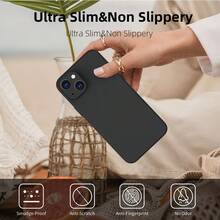 1 Black Phone Case - Ultra-Thin Phone Case, Fully Protective, Shock-Resistant, Suitable Compatible With IPhone Series Phones, Solid Color All-Edge Slim Back Cover, Solid Color Anti-Drop Protection Case, Shock-Resistant, Scratch-Resistant, Anti-Fingerprint, Dirt-Resistant, Easy To Install, With Lens Protection. - Black - View 3