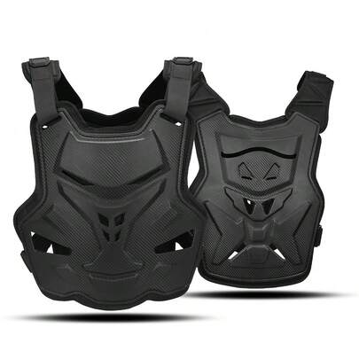 1pc Black Motorcycle Rider Chest Back Protector, Off-Road Motorcycle Racing Protective Vest, Outdoor Riding Safety Vest, Gift For Biker (Men & Women)