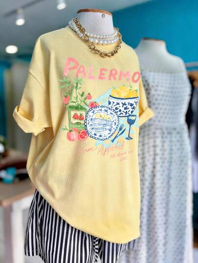 Ladies' Round-Neck T-Shirt For Leisure And Vacation, Comfortable And Breathable Fabric, Suitable For Spring And Summer Outings, Loose Version Accommod The Figure, The Best Choice For Holiday Travel T-Shirt.