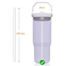 Replacement Straws For  IceFlow Flip Straw Tumbler 30 Oz - 8 Straws And 2 Brushes Set In Stainless Steel Matte Black With Leak-Proof Design - -màu tím- - Xem 2