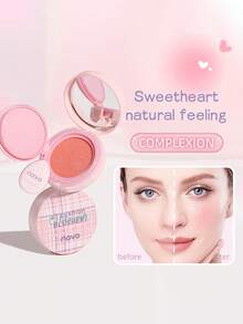 NOVO Cushion Blusher Powder Puff, Warna Natural dengan Saturasi Rendah, Hasil Akhir Matte, Cocok untuk Kencan, Tahun Baru, Riasan Sehari-hari, Tema Ulang Tahun, Awal Musim Semi, Gaya Y2K, Imut, Berkumpul dengan Teman, Warna Terbaik - 02# Almond Manis - View 2
