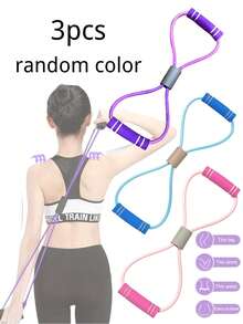 4 Pack Yoga Resistance Bands, Purple, Pink, Blue, Suitable For Home Workout - Stretchable Cords For Full Body Training, Abdominal Shaping, Rowing And Flexibility Exercises, Stackable Fitness Equipment, Suitable For Yoga And Toning, Figure 8, Yoga Ball, Pull-Up Assist, Thigh Trainer, Gym, Sweating, Pilates - Multicolor - View 16