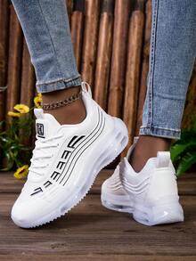 Giày thể thao nam thường ngày - Cổ thấp, chất liệu vải thoáng khí, đế đệm EVA, thiết kế buộc dây, phù hợp mọi mùa, giày thoải mái, kiểu dáng thời trang buộc dây. - trắng - Xem 5