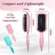 2026 European + UK Professional Curling Hair Brush, Creates Perfect Curly Waves And Spiral Curls, Frizz-Free, Smooth And Easy To Comb, Salon-Level Styling - 2045 - View 7