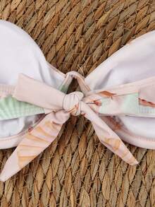 Bộ đồ bơi quây ngực gợi cảm, thanh lịch, kiểu dáng thường ngày, màu be, chất liệu vải dệt, xẻ tà cao, thích hợp cho nữ, thích hợp cho kỳ nghỉ biển và tiệc tùng. - Nhiều màu - Xem 5