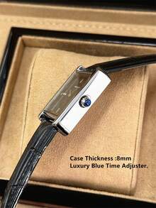 Pablo Raez 1件装原创女士腕表，魅力复古女士腕表，不锈钢银色防褪色表盘，时尚设计，50米防水，水钻条纹表盘，女士休闲石英表，黑色皮表带，真条刻度，清晰白色表盘，AAA级女士腕表，适合日常佩戴，教师礼物，送给母亲或女朋友的礼物，派对装饰的流行款式，毕业典礼结婚礼物 - 銀色 - 查看 9