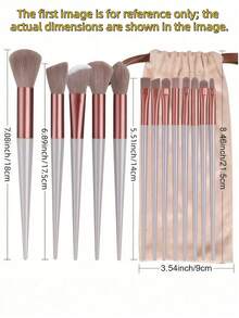 13件套化妆刷套装 + 3个棕色化妆海绵，包含眼影刷、粉底刷、BB霜刷、遮瑕刷，柔软多功能化妆工具，采用柔软纤维材质，便于携带，是送给女性和女孩的理想礼物，ABS塑料手柄，适合初学者和专业人士，是化妆师的必备工具。 - 彩色 - 查看 6