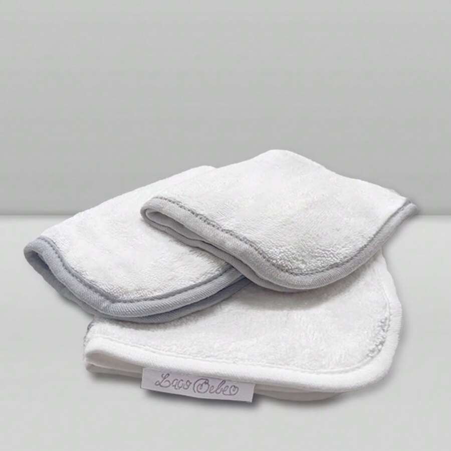 Kit de Paninhos de Boca Power Sec - Laço Bebê (3 unidades) - várias cores - Cinza Claro - Visão 1