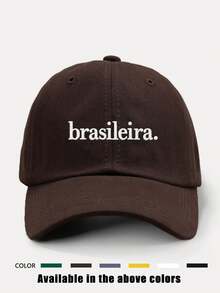 1pc Embroidered "Brasileira" Adjustable Baseball Cap, Outdoor Sun Protection Casual Hat Suitable For Spring, Autumn, Travel, Beach, Y2K Style For Young People - Baseball Cap - View 21