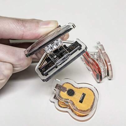 Piano-Shaped Clip, Music Sheet Clip, Guitar Music Clip, Music Score Clip, Instrument Memo Clip, Acrylic Piano Mini Clip, File Folder, Mini Music Score Clip For Music Lovers, Classical Music Cute Accessories, Creative Stationery, Transparent Music Clip, Page Clip, Piano Score Clip, Guitar Tab Organizer