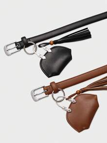 CARBLLY KARVE 1件装女士腰包，二合一可拆卸迷你腰包，休闲纤细PU腰带带流苏，百搭日常配饰 - 女士腰包 - 查看 5