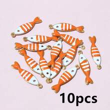 10-20个 18x5mm 不锈钢鱼形珐琅吊坠 不锈钢DIY首饰制作配件 - fish charms - 查看 29