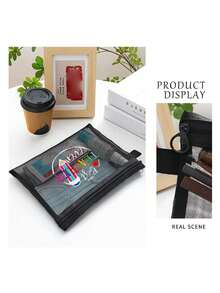 1pc Teacher Inspirational Print Makeup Bag, Unisex Adult Size, White, Polyester Material, Odorless, Mesh Pocket, Letter & Floral Print Zipper Cosmetic Bag For Women, Transparent Mesh Storage Pouch, Portable Foldable Organizer Bag, Minimalist Shopping Bag, Teacher's Day Gift, Teacher Appreciation, Sister Gift, Best Teacher Gift, Birthday Gift, Anniversary Gift, Graduation Gift, Valentine's Day, Ramadan Gift Make Up Organizer Toiletry Bag Skincare Bag Wash Bag Toiletry Travel Bag Vacation Essentials Travel Bags For Women Large Capacity Bag - Multicolor - View 3