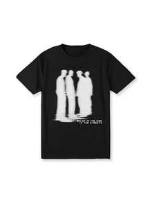 Street Atmosphere Virtual Shadow Characters Shadow Graphic Cotton T-Shirt, Grunge Scene Tapout Goth Amity Style Clothes, Unisex T-Shirt - màu đen - Xem 1