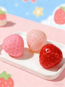 可爱草莓挤压玩具，升级版水果捏捏乐，萌系粘性减压玩具，透明，减压玩具，捏捏乐趣味减压发泄玩具，办公室减压小礼物，情人节礼物，青少年男孩女孩生日礼物，节日礼物 - 彩色 - 查看 2