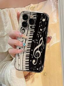 Music Note Painted Transparent Minimalist Creative Shockproof Phone Case Compatible With IPhone/ Galaxy/ - Multicolor - View 6
