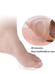 1 Pair Silicone Anti-Slip High Heel Insoles For Women, Pain Relief - Transparent One Size - View 1