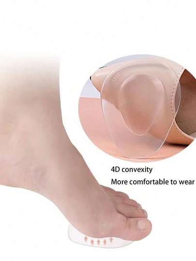 1 Pair Silicone Anti-Slip High Heel Insoles For Women, Pain Relief
