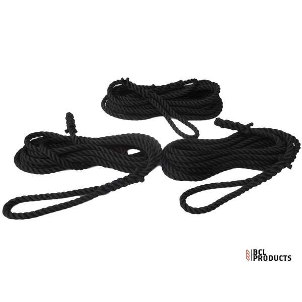 Narrow Boat Mooring Lines 2X30ft 1X40ft 12mm PolySoft Spliced Loop & Bk Splice