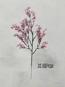 MEHELANY 8支深粉色仿真满天星花，丝绸花束，适合婚礼新娘派对家居DIY花艺装饰、春夏派对装饰、户外花园室内壁炉门廊装饰、婚礼派对DIY花艺装饰、礼物、母亲节/DIY花环/婚礼背景装饰 - 粉色 - 查看 12