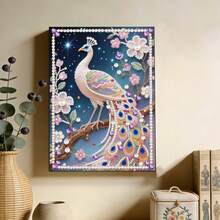 1套5D DIY珍珠钻石画套装，尺寸30x40厘米，以花枝上的孔雀为主题，创意装饰画，手工珍珠马赛克。包含粘性珍珠，适合家居装饰、DIY爱好者，以及节日和生日送礼。不含画框。 - 珊瑚橙 - 查看 7