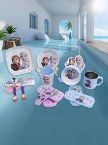 Disney Bộ đồ ăn hoạt hình Anna và Elsa trong phim Frozen: đĩa vuông, bát ren, bát có quai đơn, cốc hai màu, cốc có quai đơn bằng thép không gỉ, nĩa và thìa, bộ đồ ăn gia đình, tiệc sinh nhật, Giáng sinh, đẹp và bền. - Nhiều màu - Xem 10