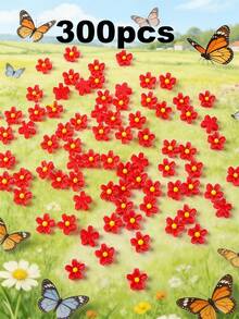 100/200/300/500/1000pcs Pack Cute Mini 0.75cm/0.29inch Flat Flower Resin Embellishments, For Jewelry Making - 100 Flowers - View 47