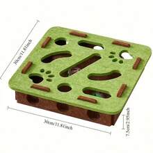 1pc Cat Toy Maze Box, Self-Entertainment Boredom Relief Toy, Cat Tunnel Scratching Toy With Bell Ball - Green - View 13