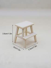 Miniature Doll House Stool, Plastic Mini Display Stool, Pretend Play Small Chair, Micro Flower Shelf, Double-Tier Display Rack, Mini House Footstool, Miniature Stool Stepladder - Step Stool - View 4