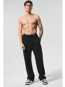 Alo Yoga Accolade Straight Leg Sweatpant (Unisex) - Black - View 8