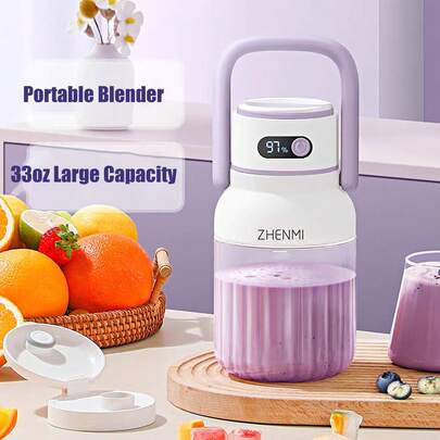 Portable Blender, Personal Blender For Smoothies & Shakes, Cordless, 33oz  Vessel, Leakproof Lid With Sip Spout, USB-C Rechargeable, Easy-To-Clean Parts - Purple