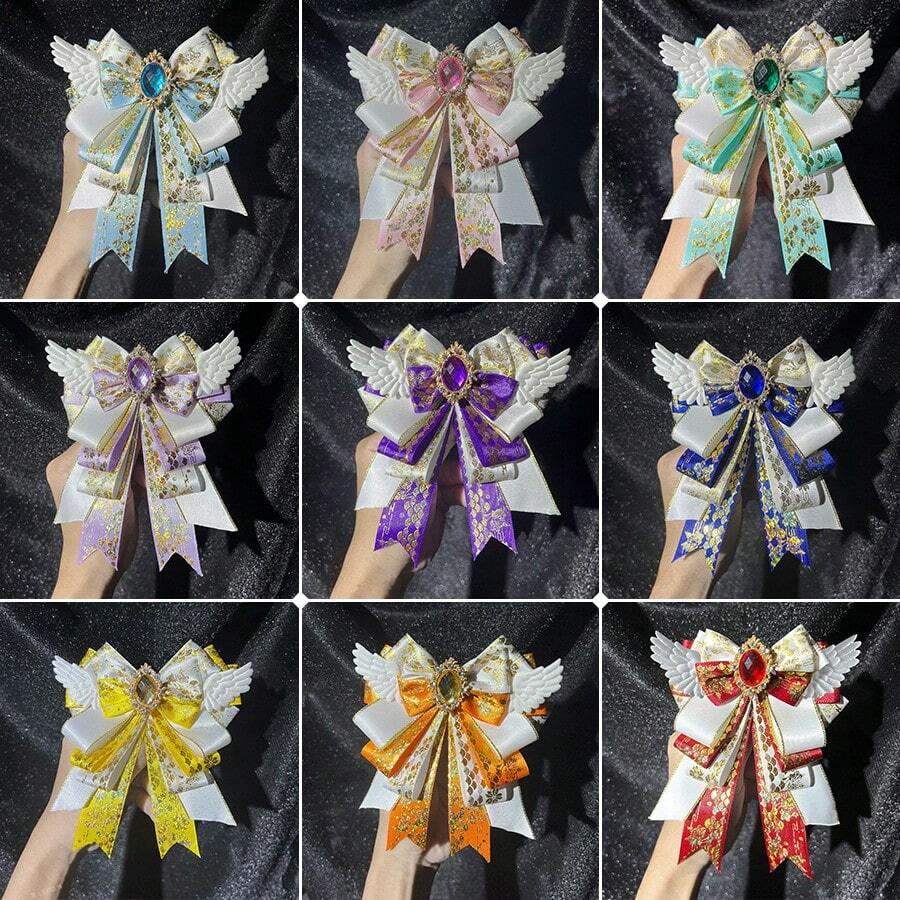 1 trâm cài nơ trang trí dễ thương, cánh thiên thần thủ công DIY, gậy cổ vũ thần tượng Otaku, phụ kiện trang phục cosplay, trang trí túi Lolita - Nhiều màu - Xem 1