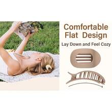 4PCS Flat Hair Clips For Women, French Design Flat Hair Claws, Secure Hold Inner Teeth Hair Claw Clips, Strong Hold No Slip Hair Barrettes For Lying Down Holiday Christmas Gifts - 4 種顏色 - 查看 3