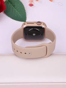二合一运动硅胶表带和表壳套装，兼容 40mm、41mm、42mm、44mm、45mm、46mm 和 49mm 尺寸的 表带和表壳。柔软舒适的硅胶表带搭配铆钉表扣。防震防刮的硬质 PC 材料和钢化玻璃保护膜一体成型。兼容 Series Ultra/11/10/9/8/7/6/5/4/SE。男女通用智能手表表带和表壳套装。 - 奶茶色 - 查看 6