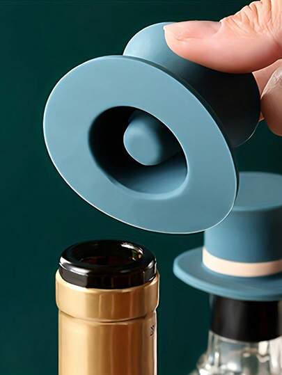 1PC Reusable Silicone Wine Stopper, Leak Proof Champagne And Beer Bottle Sealer, Fun Magic Silicone Lid For Christmas And Party Gatherings, Party Accessories, Beverage Preservation, Playful Design, Festival Decoration, Flexible Materials, Sealer, Leak Proof Lid, Reusable Stopper, Home Entertainment, Beer Enthusiasts, Alcohol&Brewing Tools.