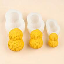 Small/Medium/Large Peanut Shaped Candle Mold, DIY Handmade Plaster Decor Silicone Mold - White - View 5