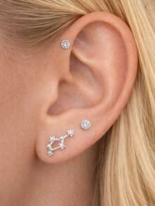 1 Pair 925 Sterling Silver 12 Zodiac Signs Earrings, Birthday Gift For Women & Girls - Zodiac Earrings - View 10