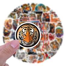 Adesivi con graffiti di tigre cartoni animati, adatti per decorare articoli di cartoleria, quaderni, borracce, custodie per telefono, bagagli, forniture per scrapbooking, adesivi divertenti - Fogli A-60/set - Visualizzare 3