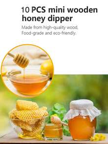 1pc - Honey Stick, Wooden Honey Stick, Jam & Honey Mixing Stick, Kitchen Tool, Solid Wooden Honey Mixing Stick - Premium Wooden Honey Spoon, Practical Long Handle Honey Spoon, Kitchen Utensil, Easy To Pour And Stir - Multicolor - View 5