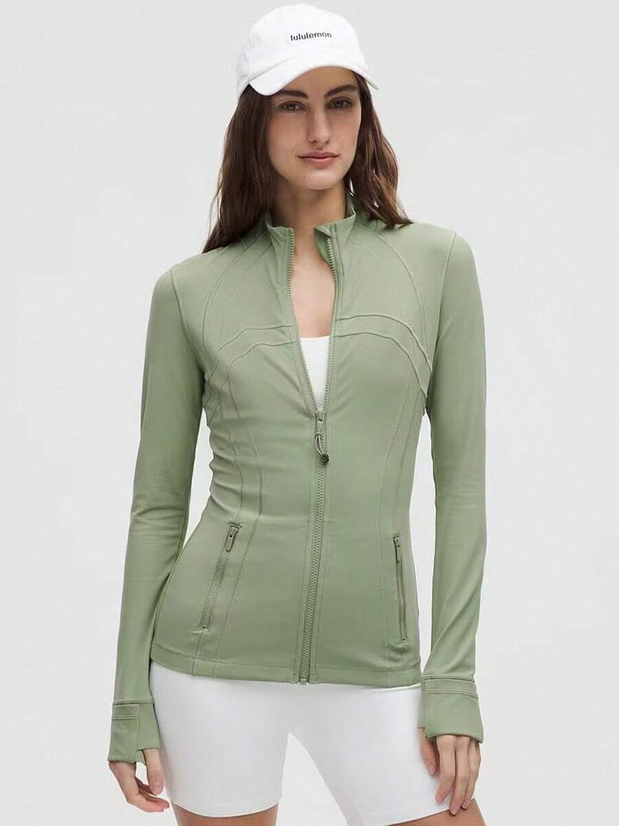 Lululemon Define Jacket Nulu-For Yoga Gym Running-Sweat-Wicking-Yoga-All Seasons Sport-Spring/Summer-Autumn/Winter-Back To School- Mother's Day Gifts-Father's Day Gift - DESERT GREEN - 查看 1