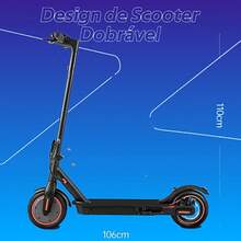 Patinete elétrico dobrável 350W Potente Com led via bluetooth até 25km/h - Preto - Visão 4