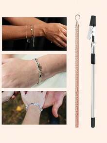 1件手链辅助工具，包括手链佩戴辅助钩扣、金属手链辅助工具、珠宝固定工具，适用于项链/手表扣、拉链、手工艺品等。 - A - 查看 8