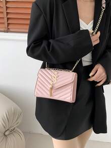 奢华时尚高端女士斜挎小方包，2026新款 - 粉色 - 查看 7