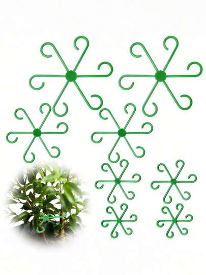 20pcs Plastic Plant Climbing Supports, Suitable For Indoor And Outdoor Planting Of Flowers And Plants, Reusable Plant Support Frames With Grid Hooks, Fit For Home And Outdoor Use (Green)