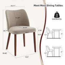 Huisuilinss Dining Chairs Set Of 2,Linen Upholstered Kitchen Chair With Thick Cushions,Wood Dinner Chair With Wood Legs,Wing Backrest,Accent Chair For Dining Room Living Room Kitchen - Linen Camel - 查看 3