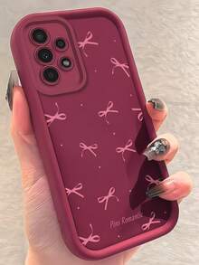 1个创意酒红色波点蝴蝶结眼睛形状磨砂软手机壳，兼容苹果7/8/X/XR/XS Max/11/12/13/14/15/16/17 Pro Max、A14/A15/A16/A17/A04/A05/A06/A07/A54/A55/A56/A57/A34/A35A/36/A37/S26/S26 Plus/S26 Ultra、Transsion SMART7/8、G05、荣耀400/400 Pro/400 Lite - 天眼酒紅 - 查看 2