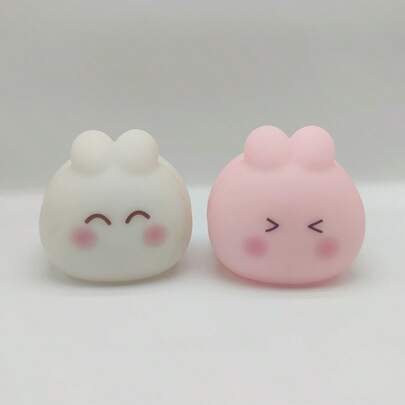 1pc Cute Rabbit LED Light, Replaceable Button Battery Powered, Suitable For Bedroom, Study, Holiday Gift